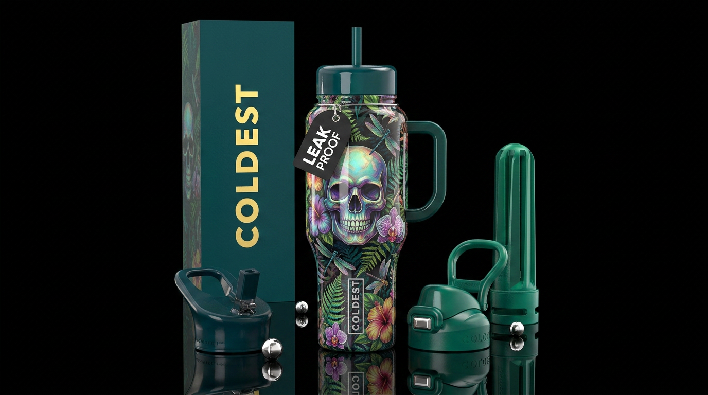 Skulls water bottle design