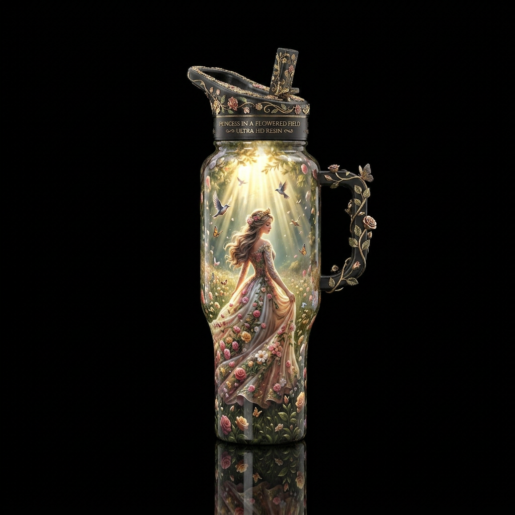 Flower Princess water bottle design