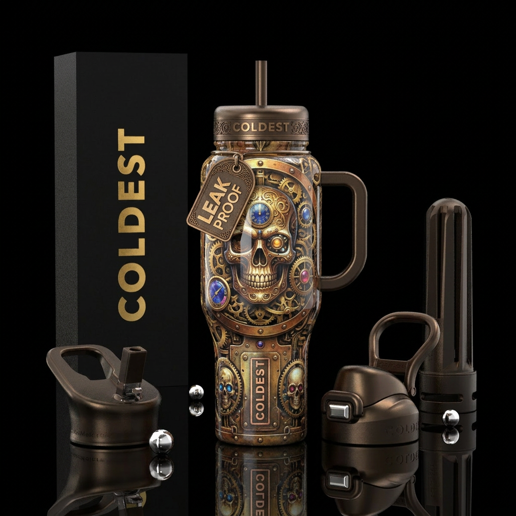 Skulls water bottle design