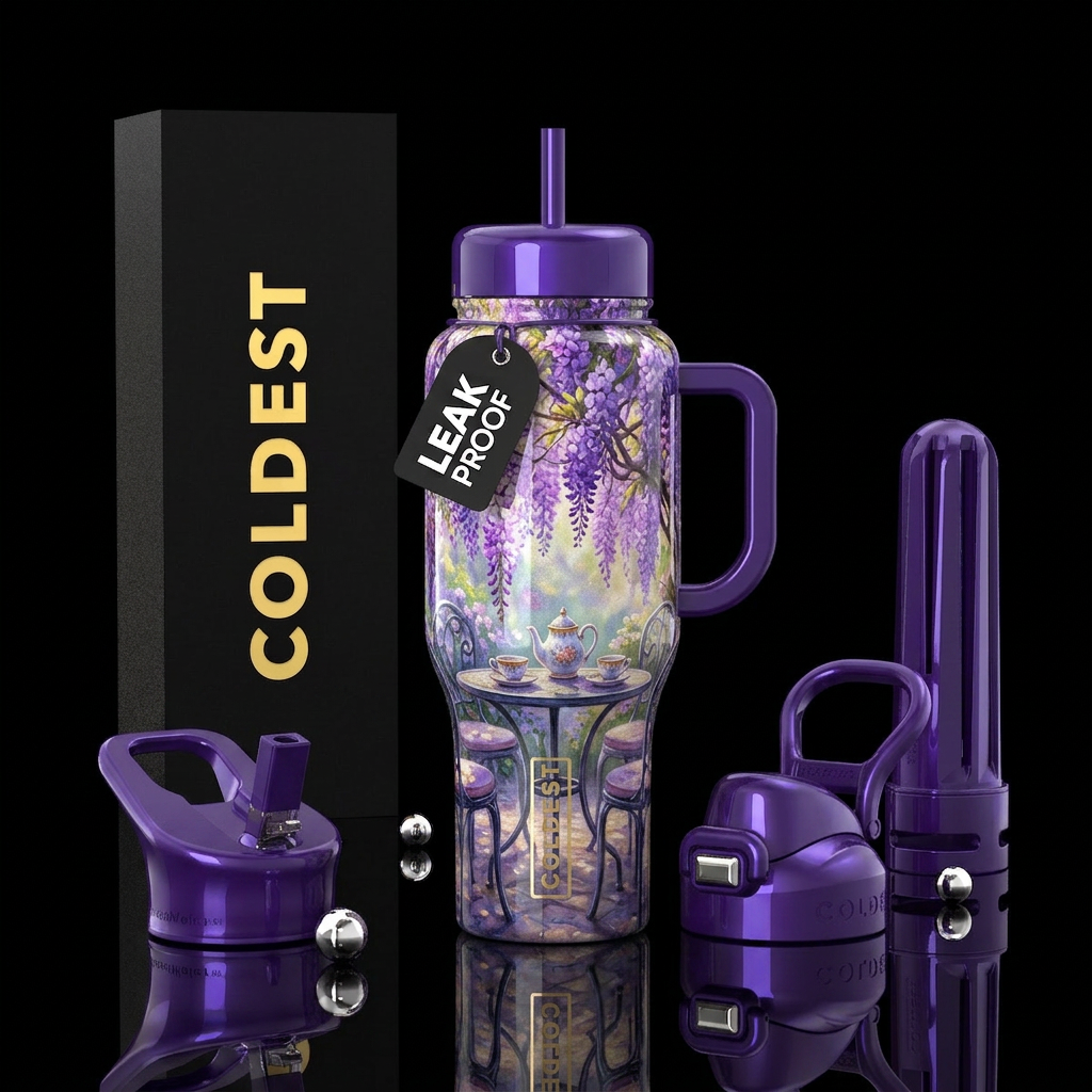 Wisteria water bottle design