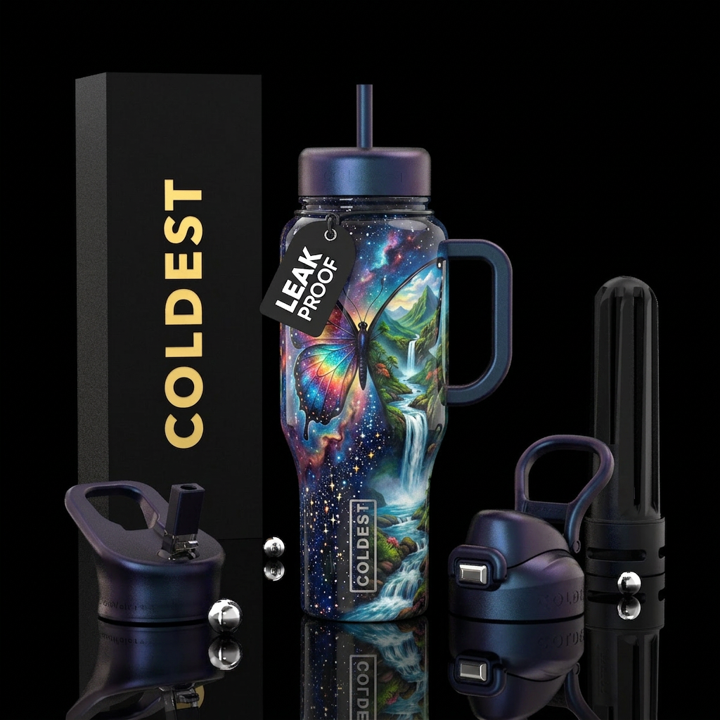 Butterfly water bottle design