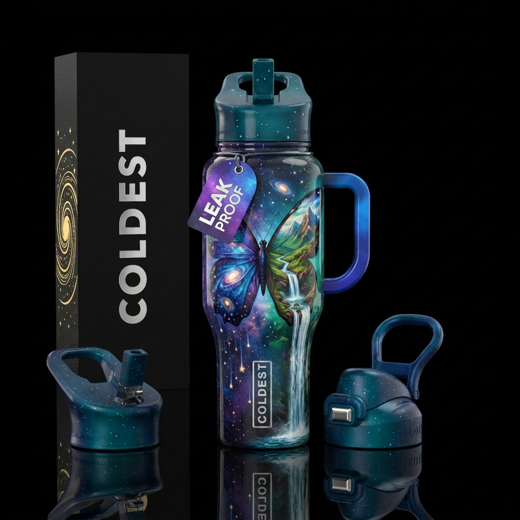 Dual Butterfly water bottle design