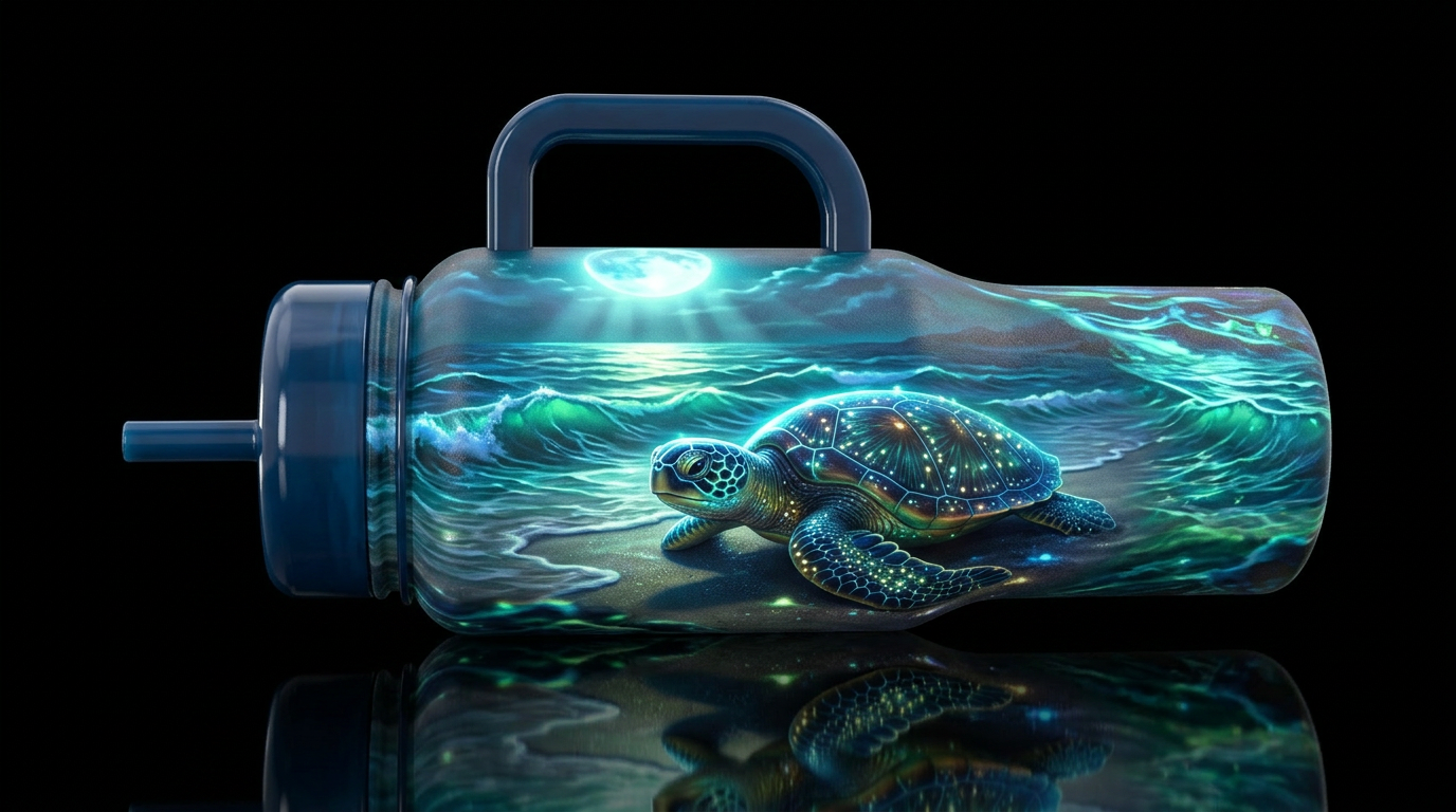 Sea turtles water bottle design