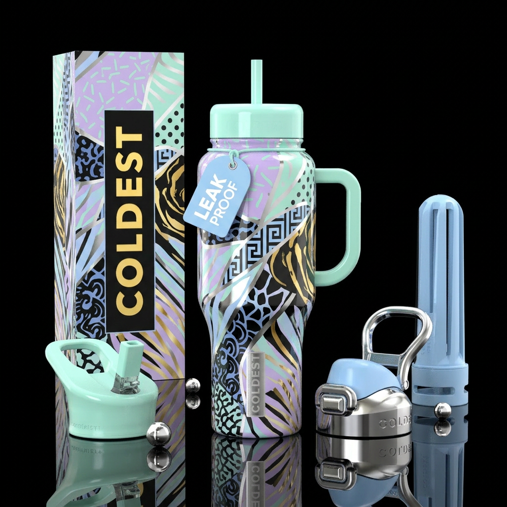 Mashed patterns water bottle design