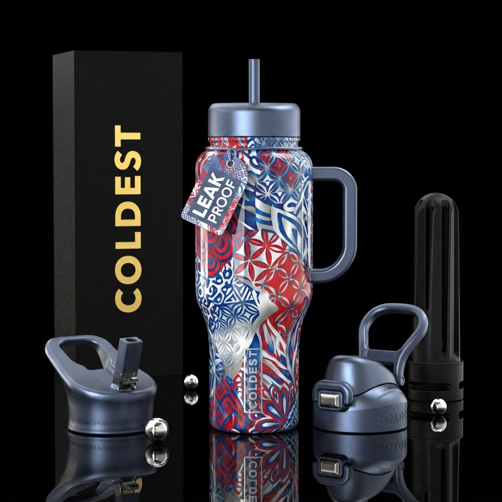 Patriotic patterns water bottle design