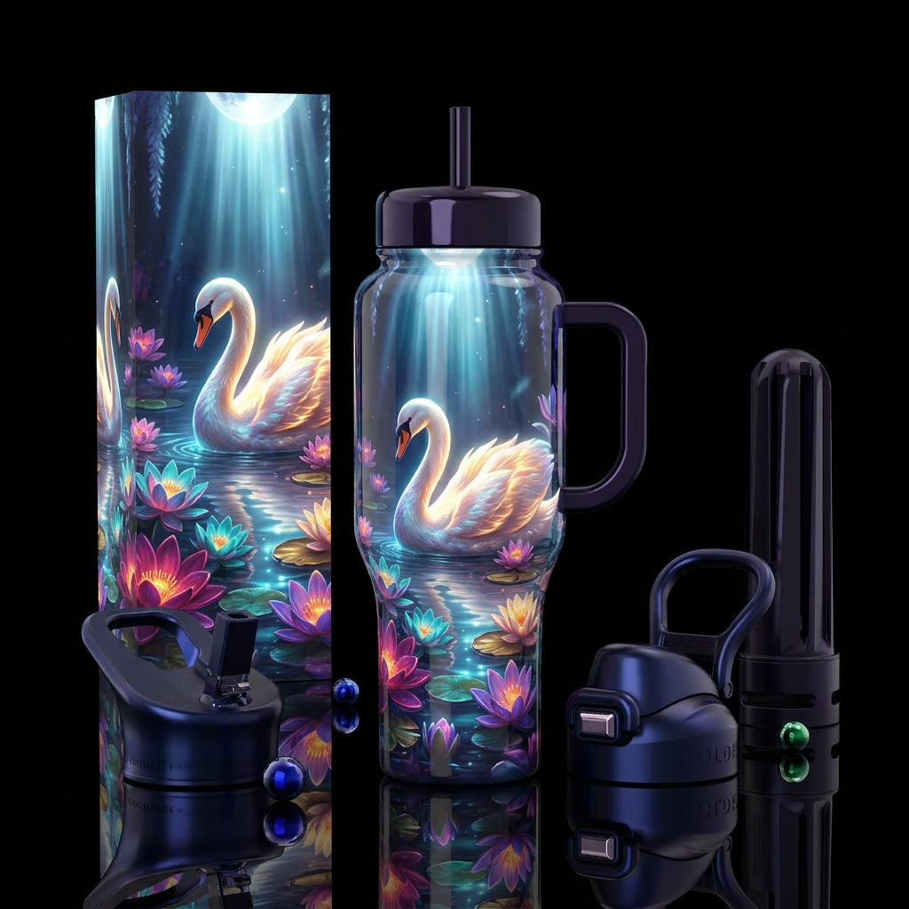Gorgeous Swan water bottle design