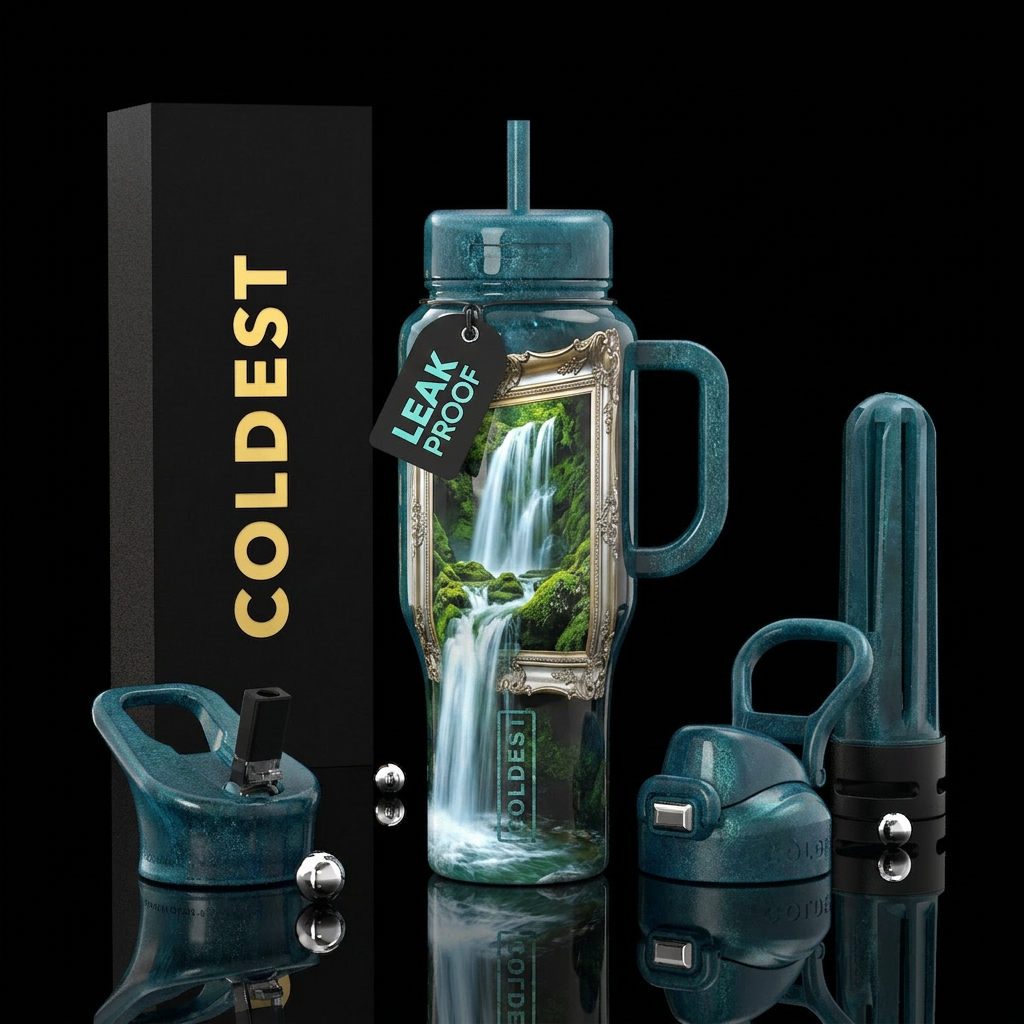 Waterfall art water bottle design