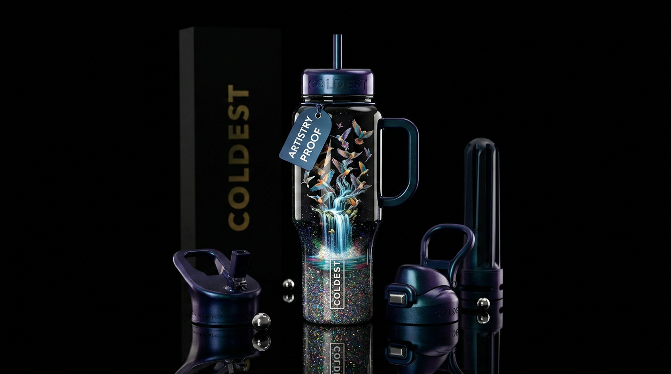 Artistic water bottle design