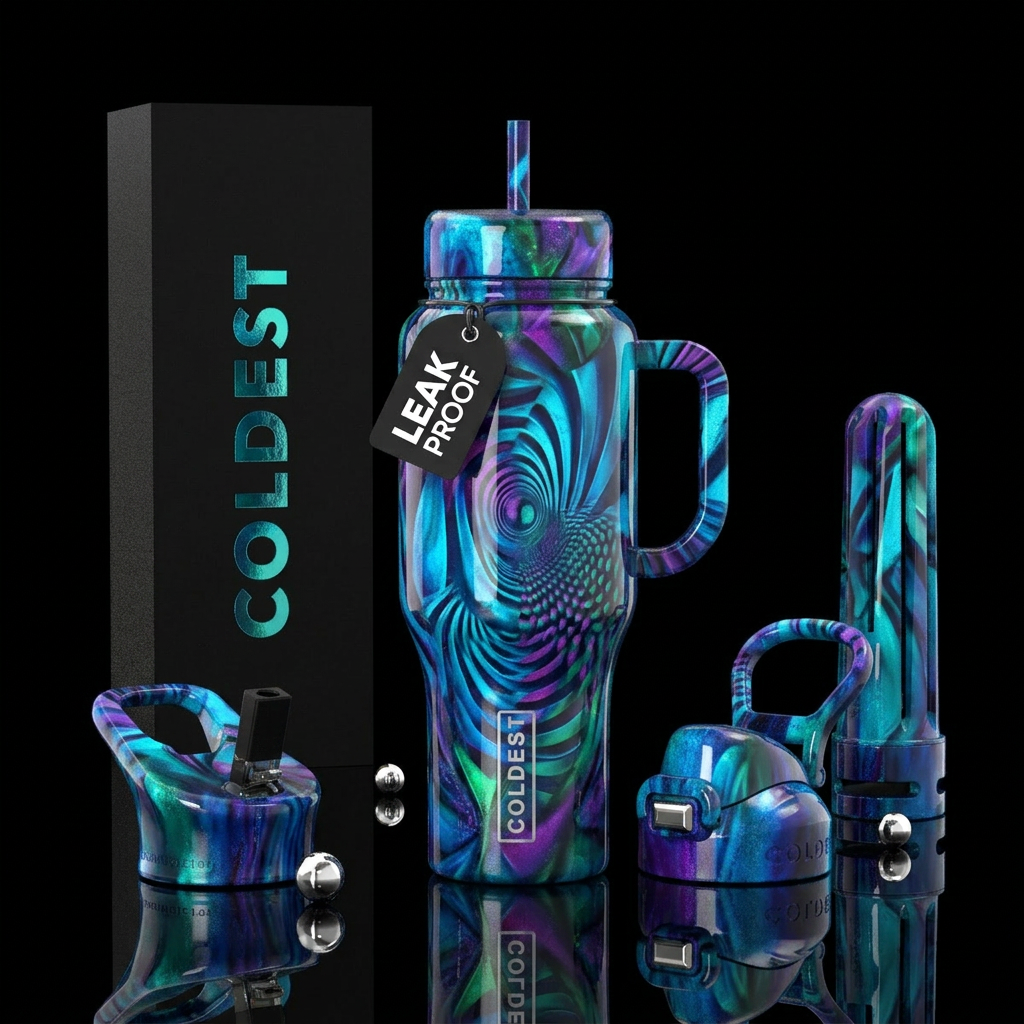 Abstract Illusion water bottle design