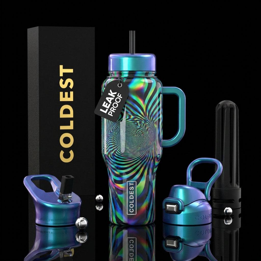 Abstract Illusion water bottle design