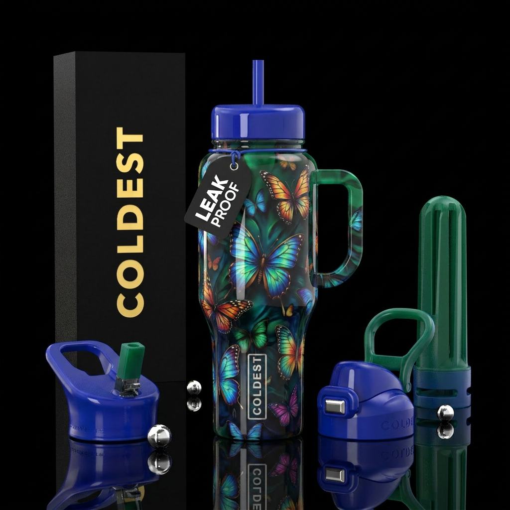 Butterflies water bottle design