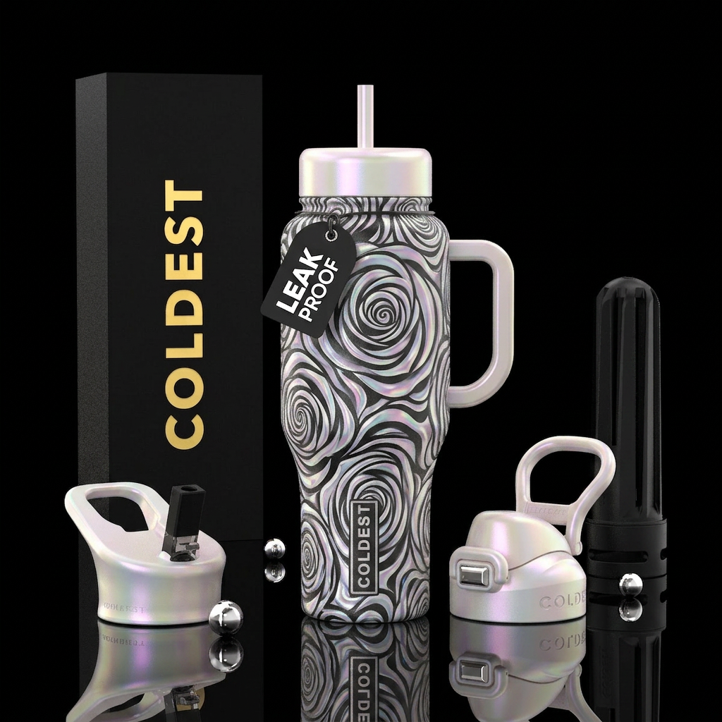 Floral water bottle design