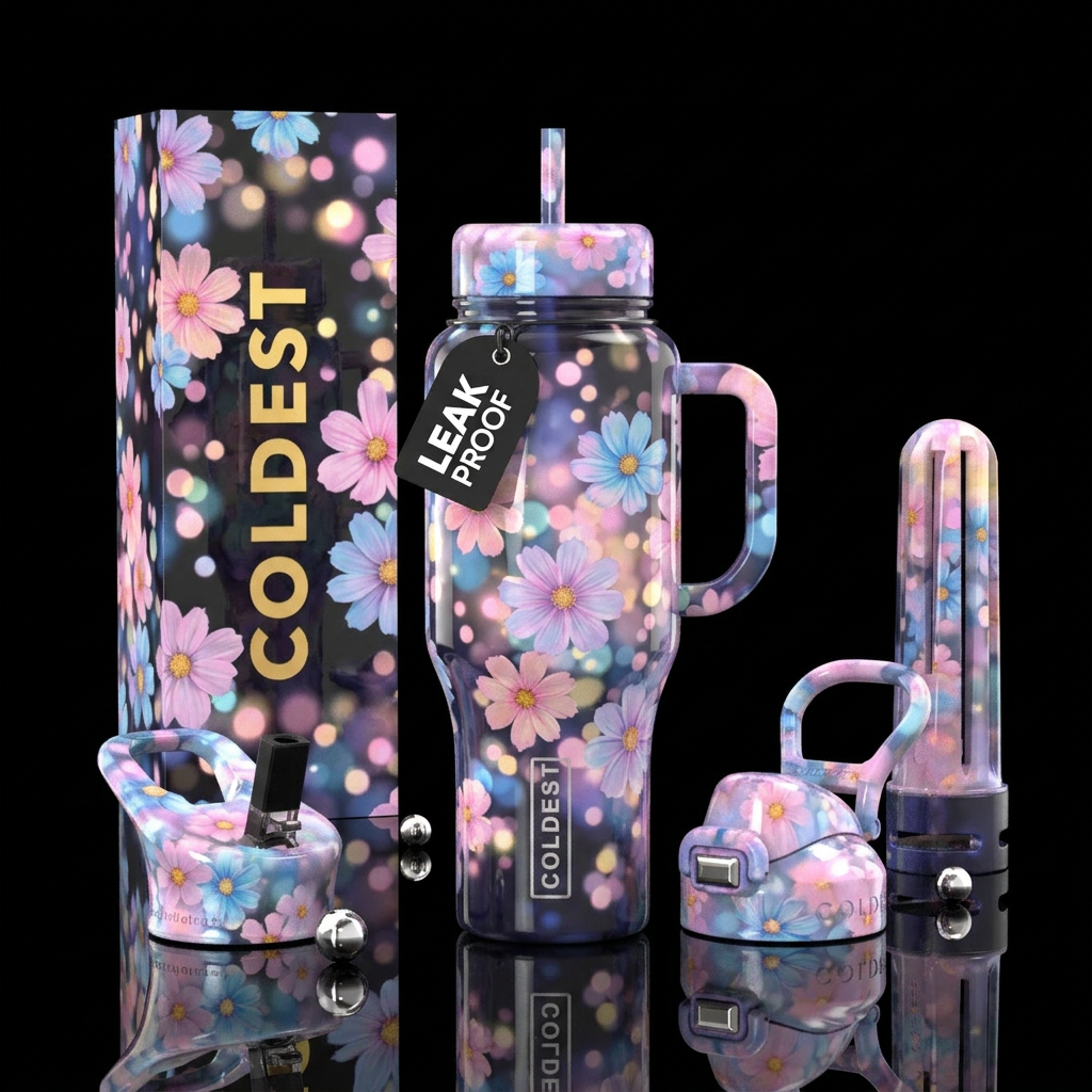 Floral water bottle design