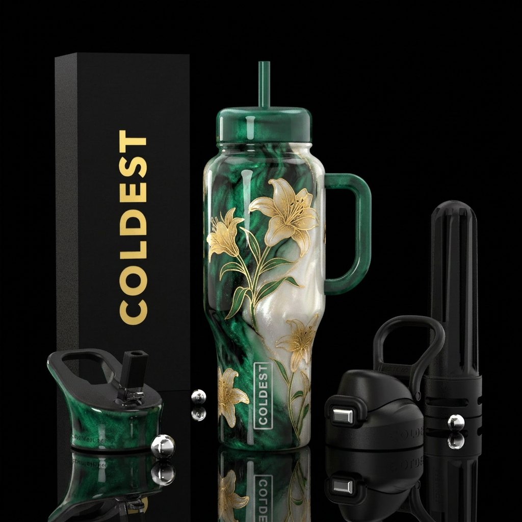 Floral water bottle design