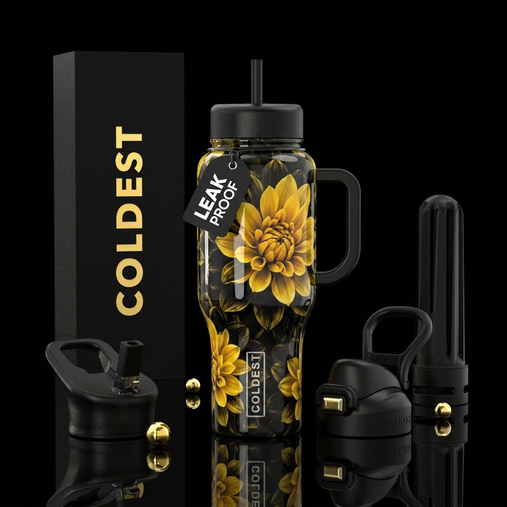 Floral water bottle design