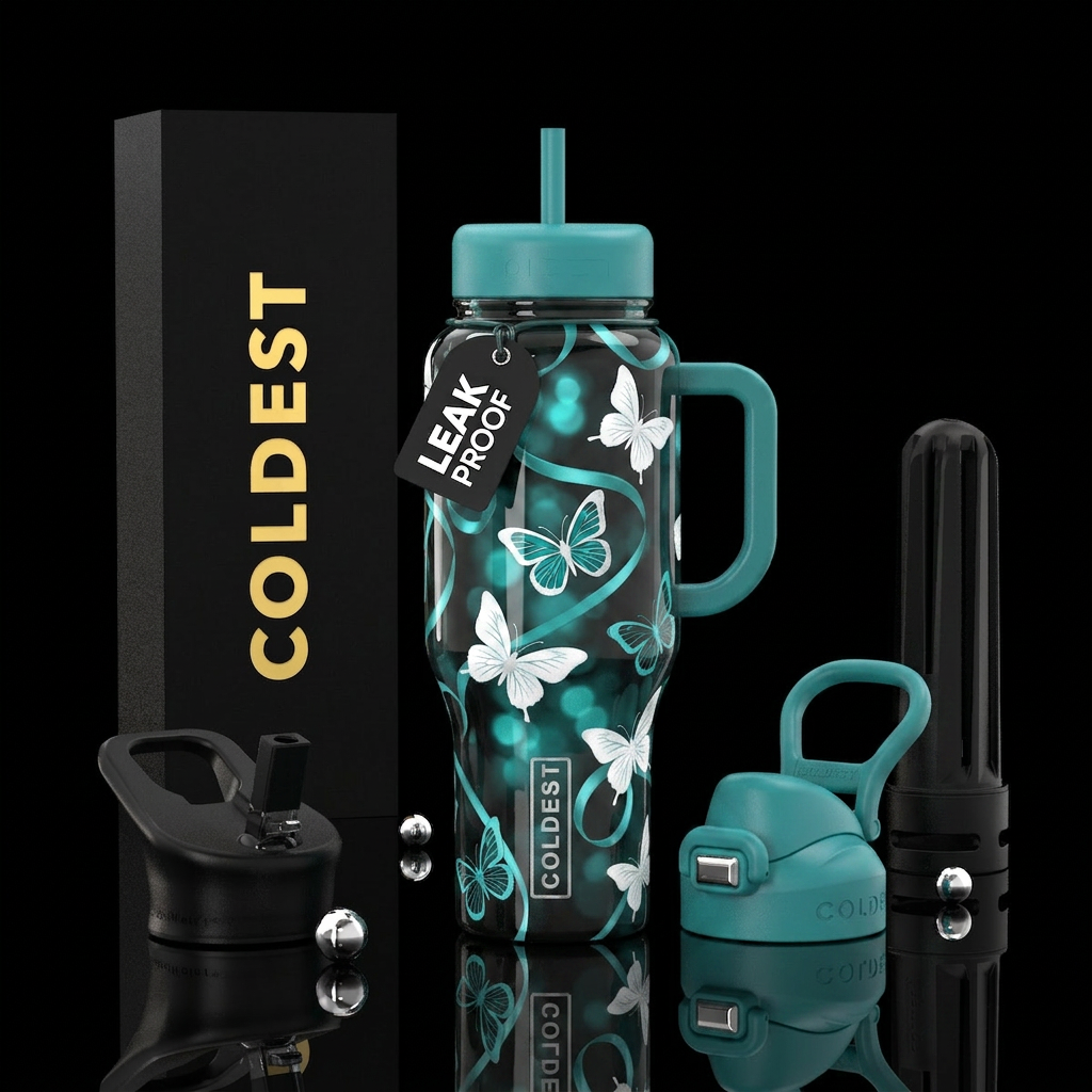 Butterflies water bottle design