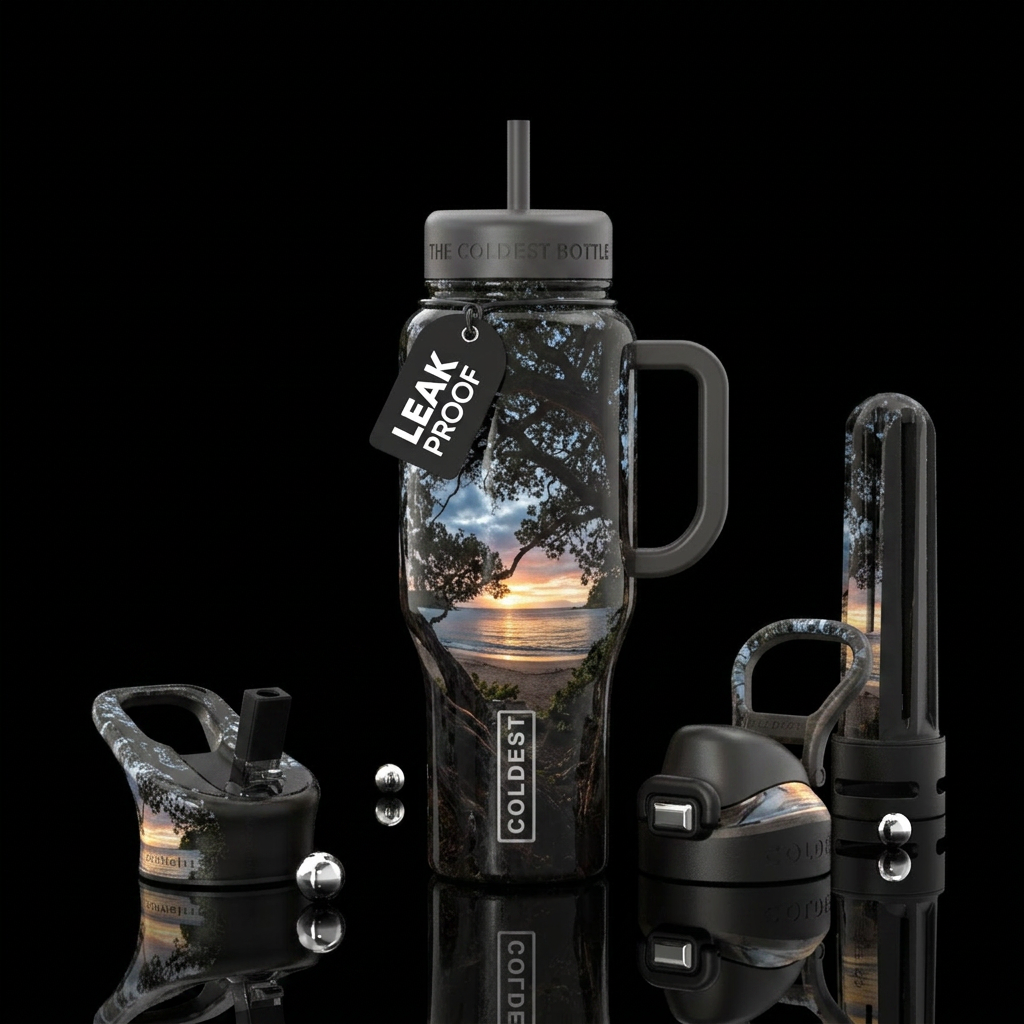 Beautiful sunrise water bottle design