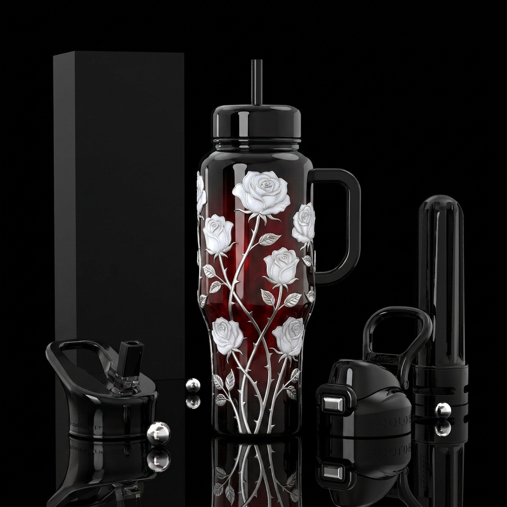 Roses water bottle design