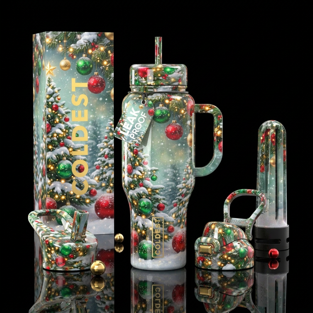 Christmas water bottle design