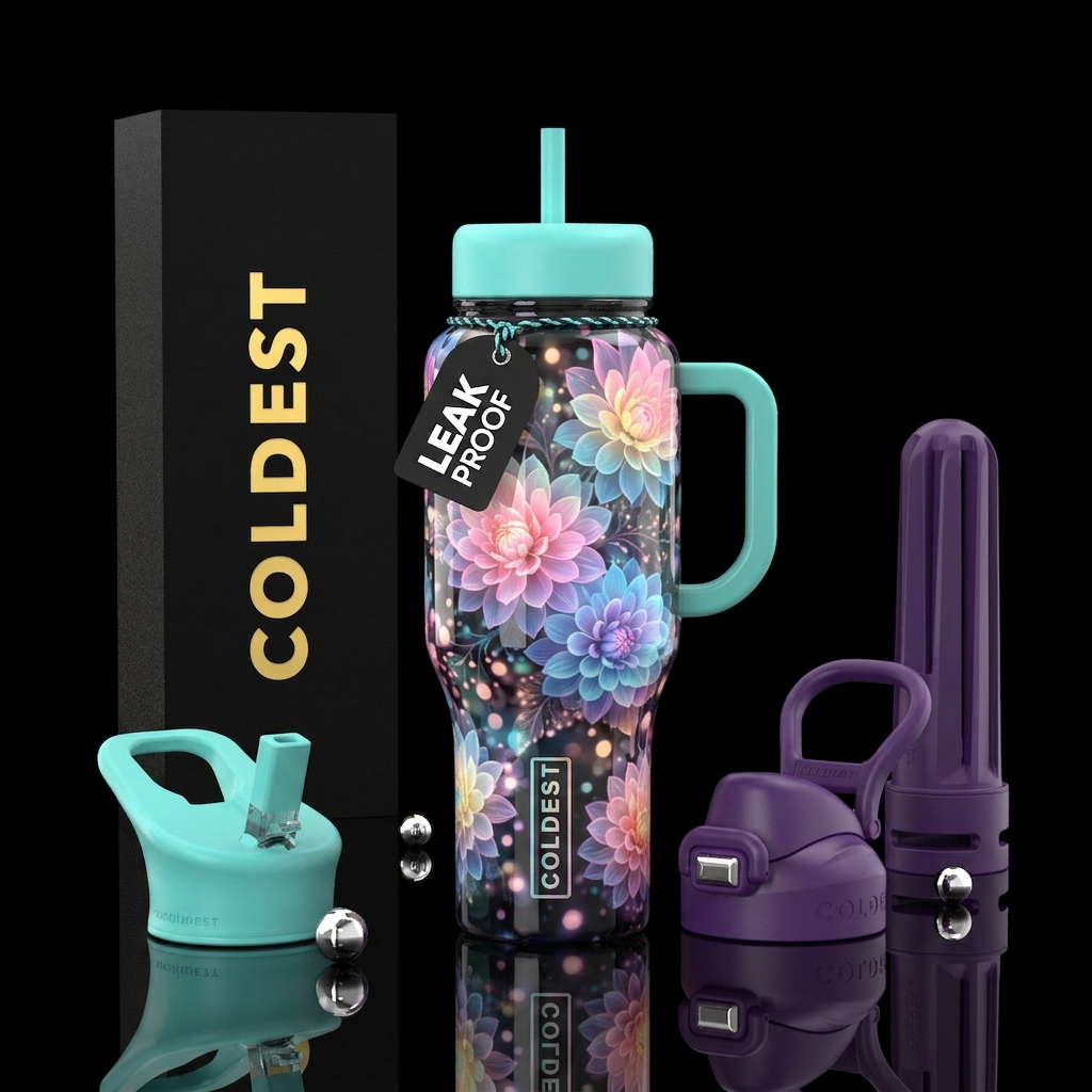 Beautiful flowers water bottle design