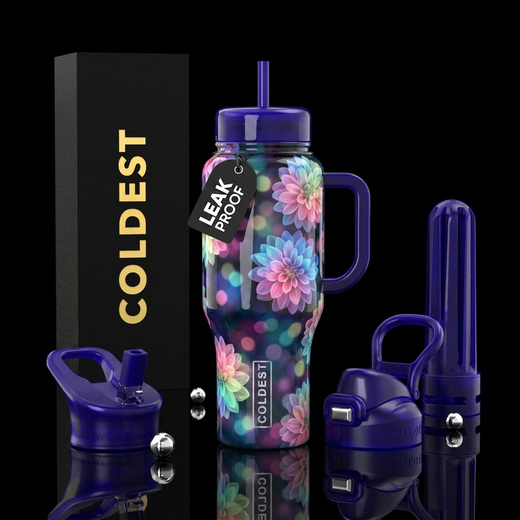 Flowers water bottle design