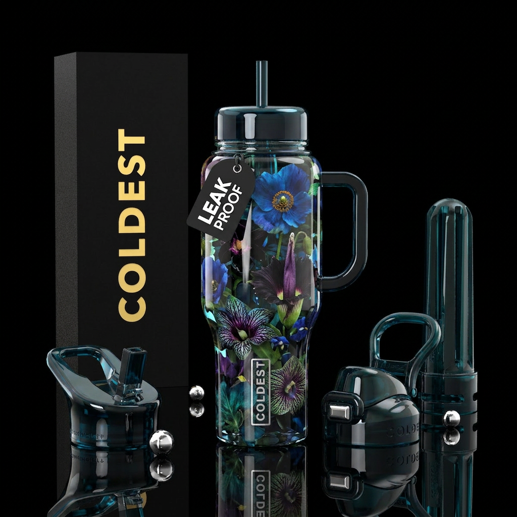 Flowers water bottle design