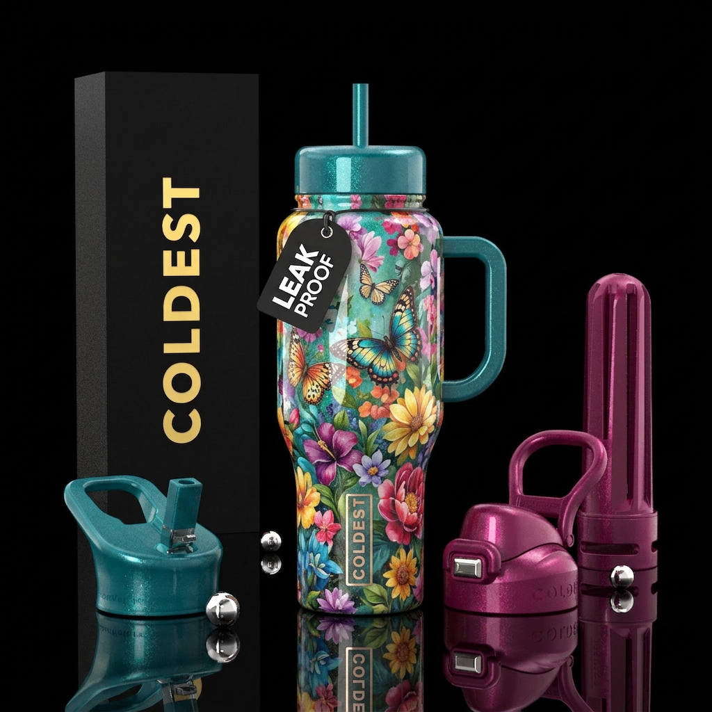 Floral water bottle design