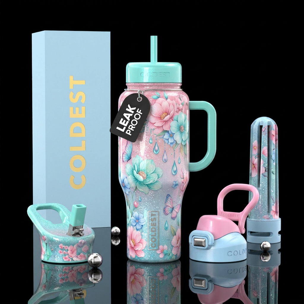 Beautiful flowers water bottle design