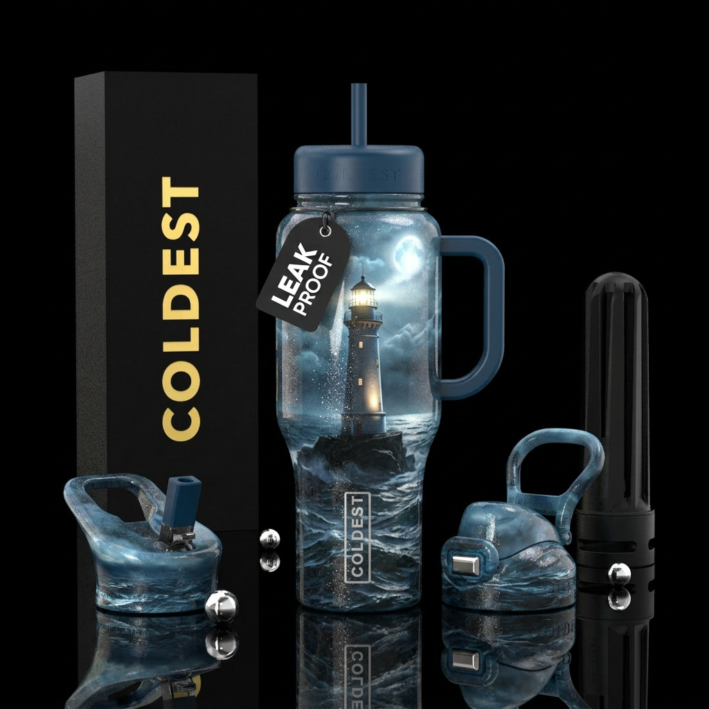 Light house water bottle design