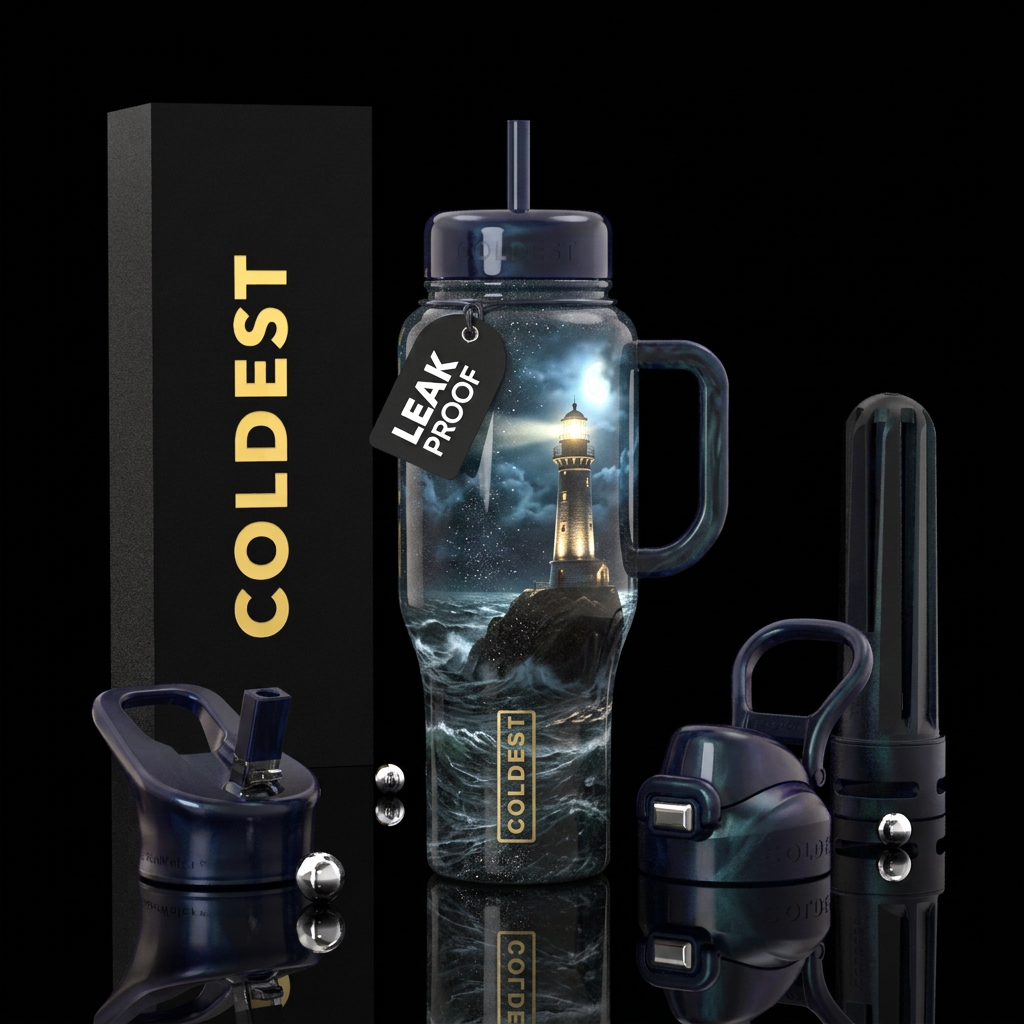 Lighthouse water bottle design