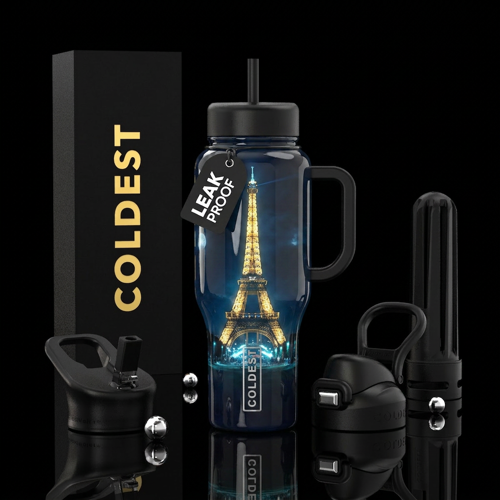 Eiffel Tower water bottle design