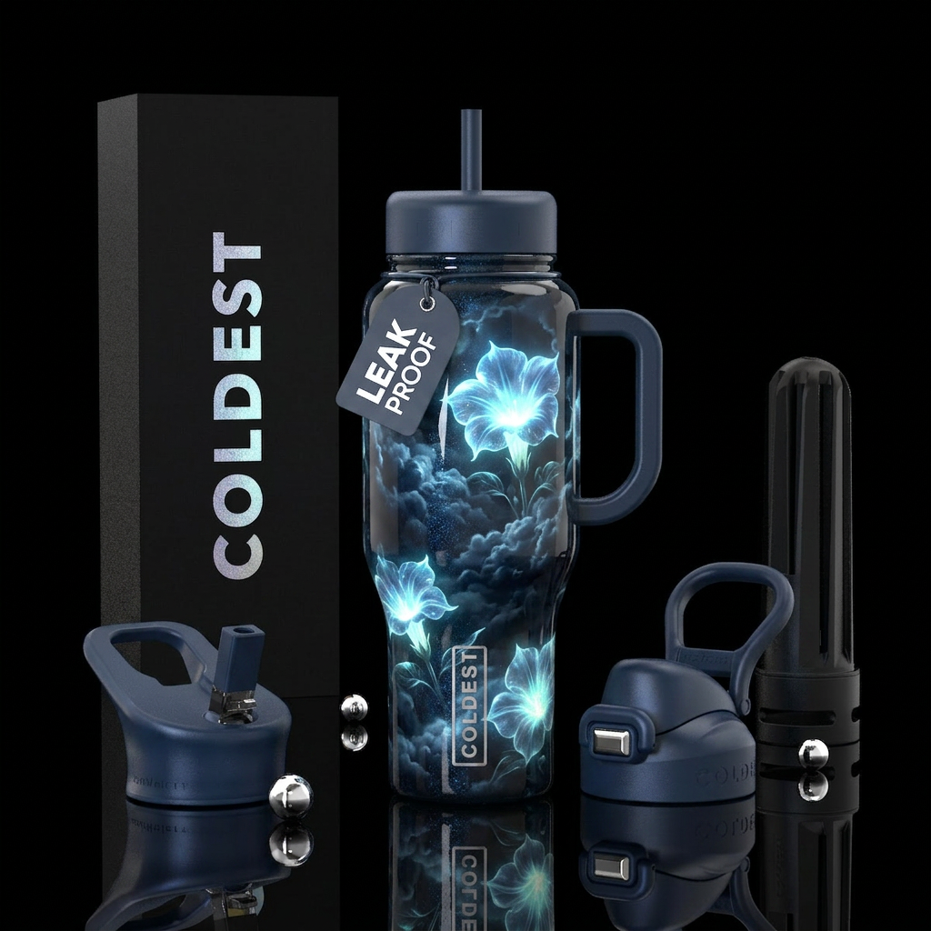 Moonflowers water bottle design