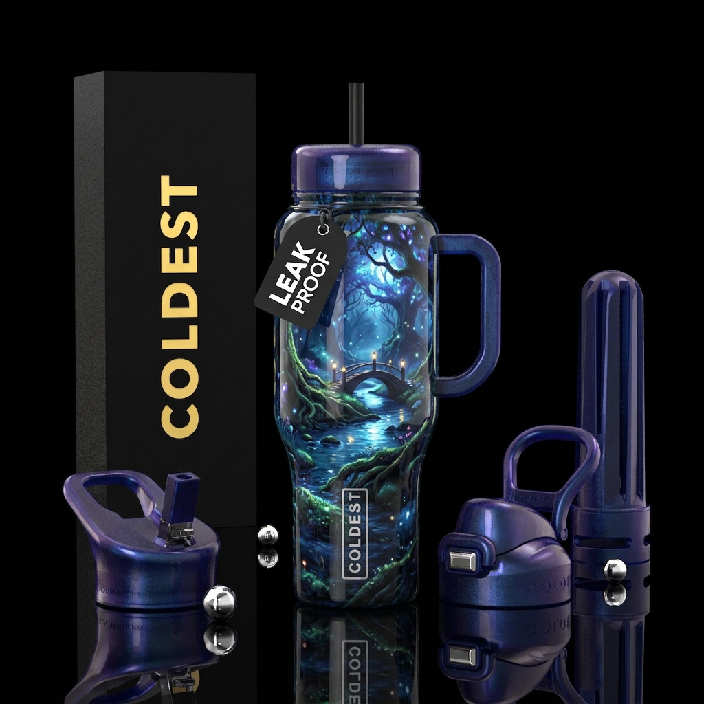 Magical forest water bottle design