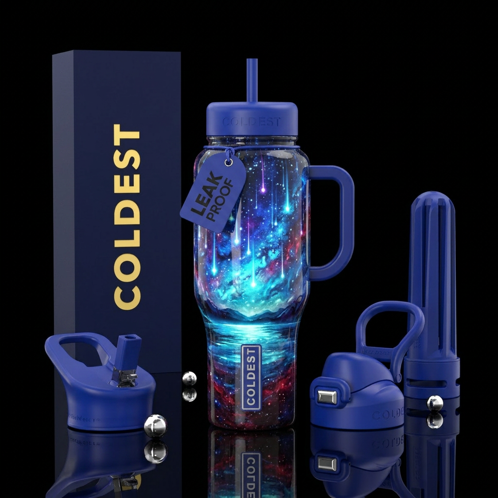 Stars falling water bottle design