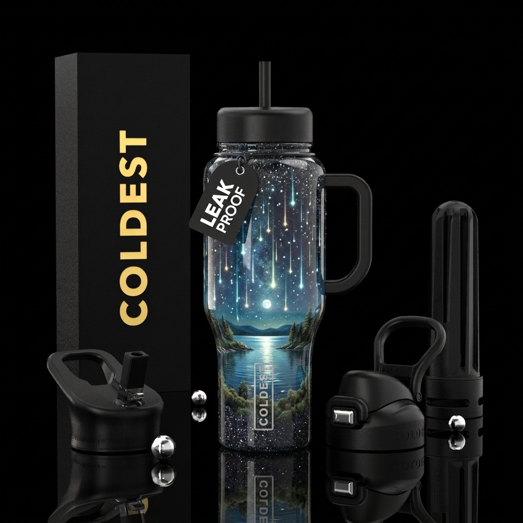 Falling stars water bottle design