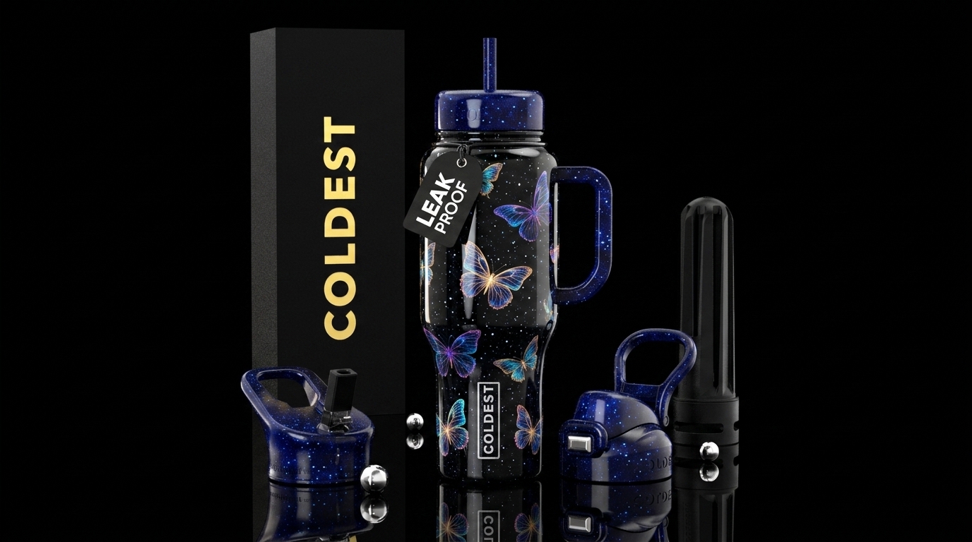 Butterflies water bottle design