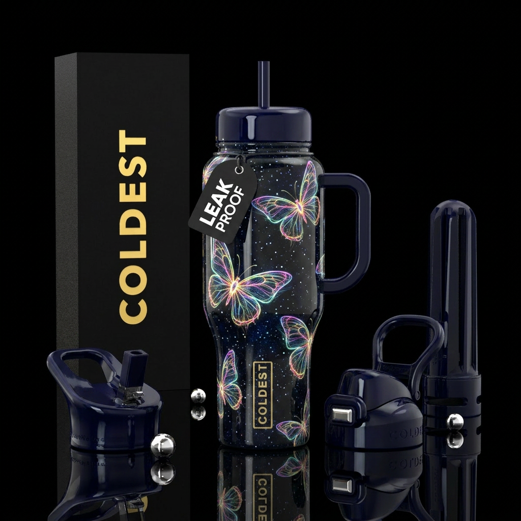 Butterflies water bottle design