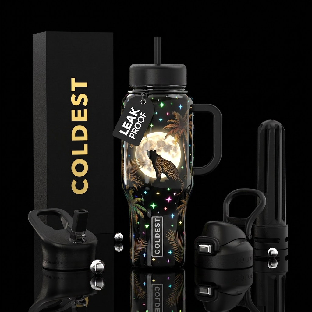 Leopard water bottle design