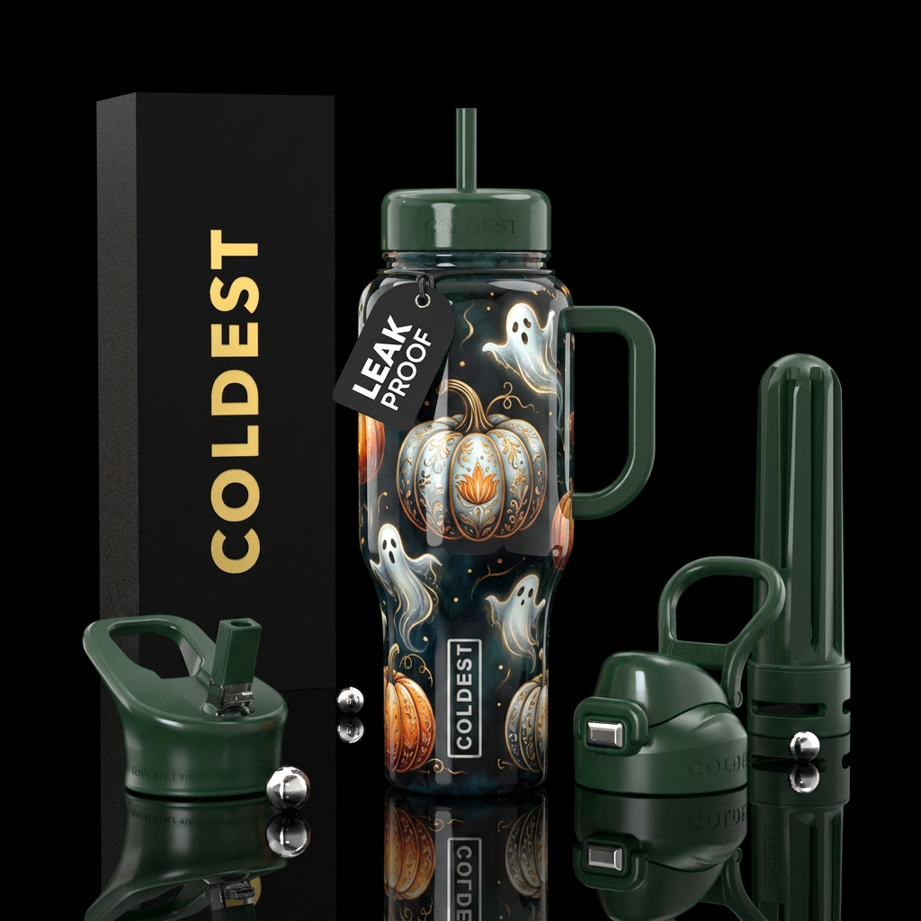 Halloween spooks water bottle design
