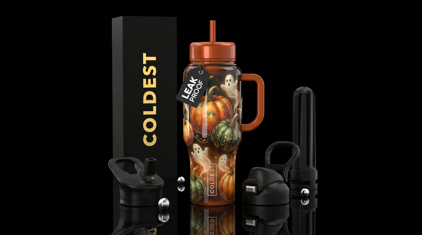 Halloween spooks water bottle design