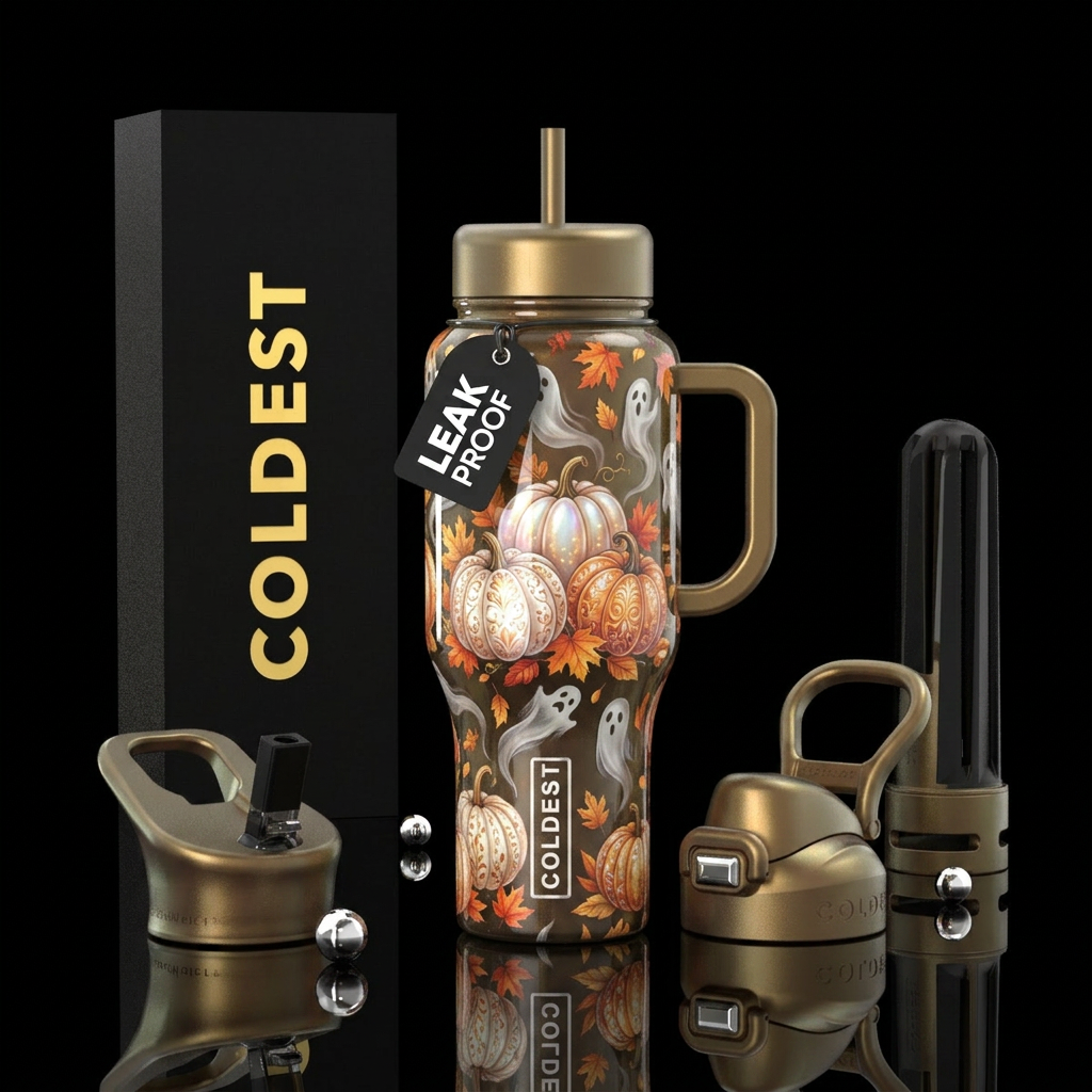 Halloween spooks water bottle design