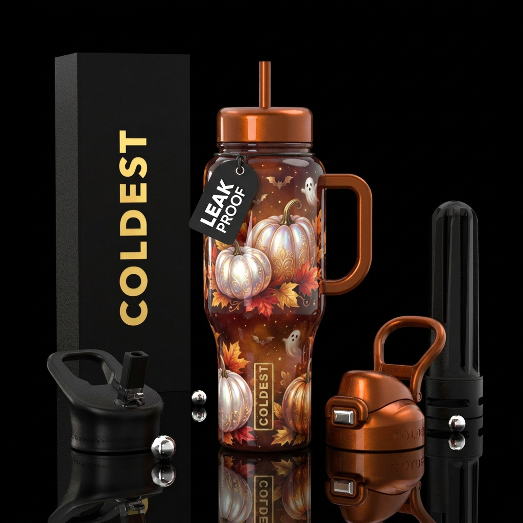 Halloween spooks water bottle design
