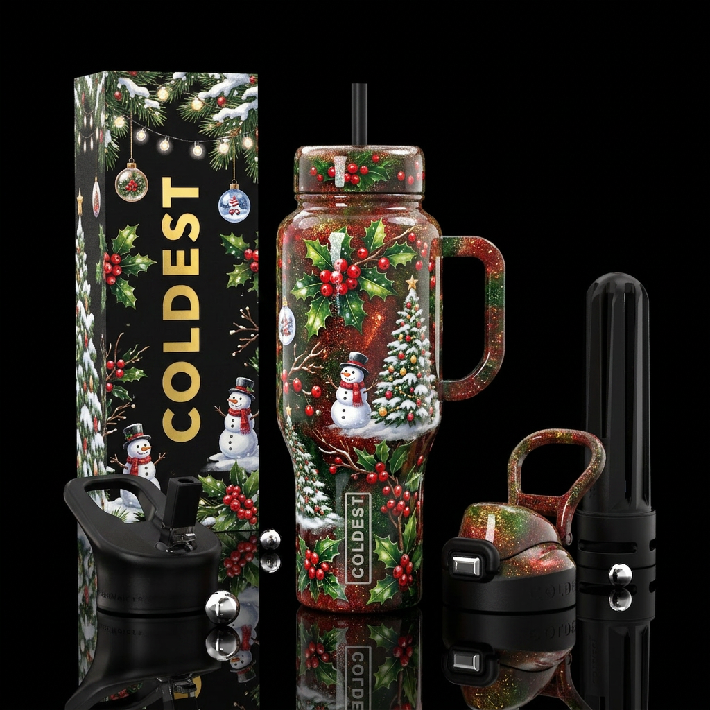 Christmas water bottle design