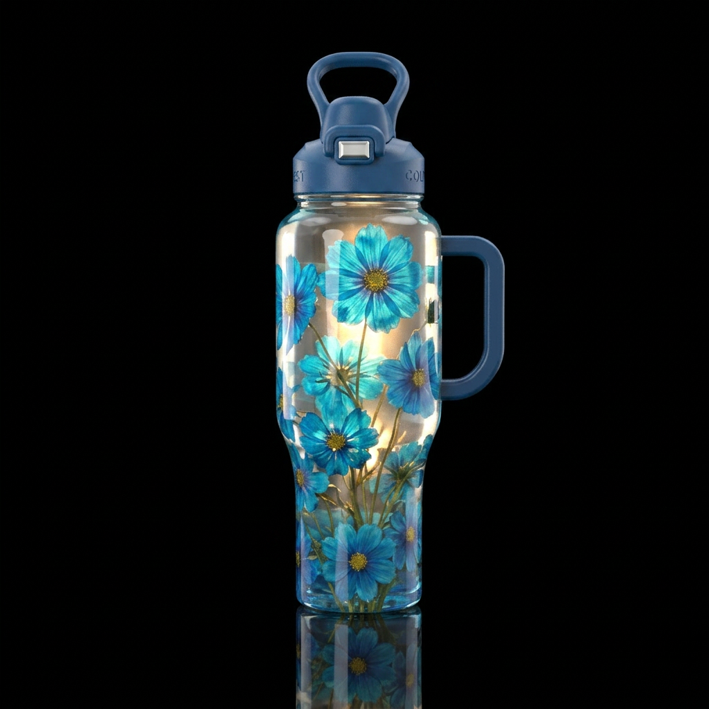 Flowers water bottle design