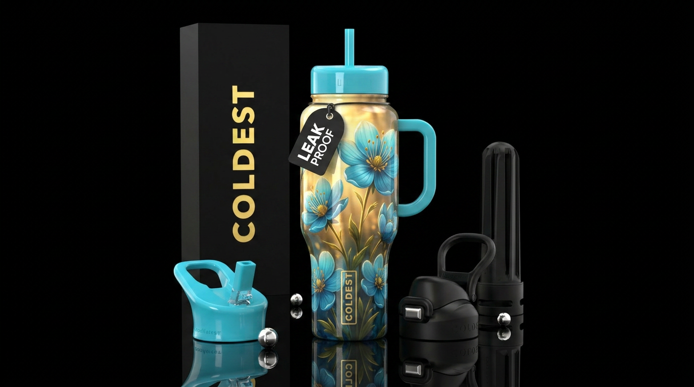 Flowers water bottle design