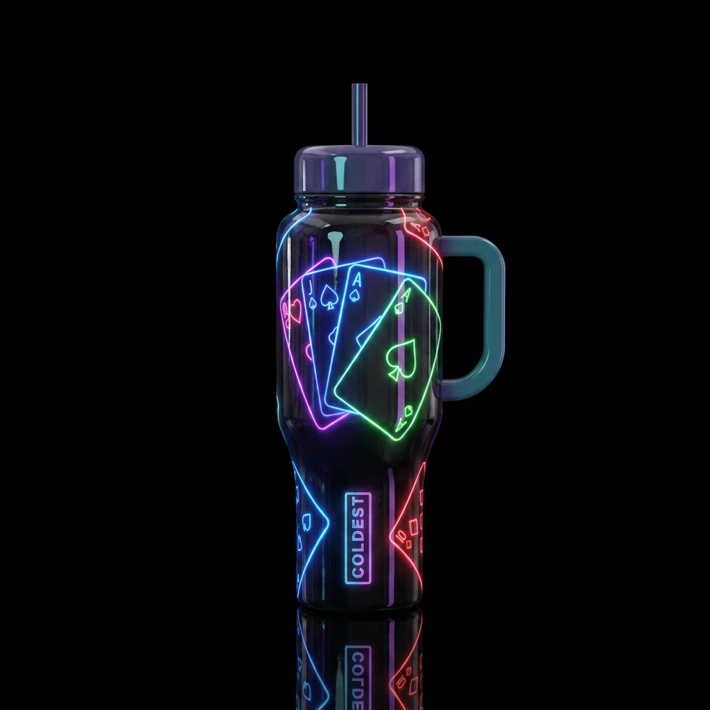 Playing cards water bottle design