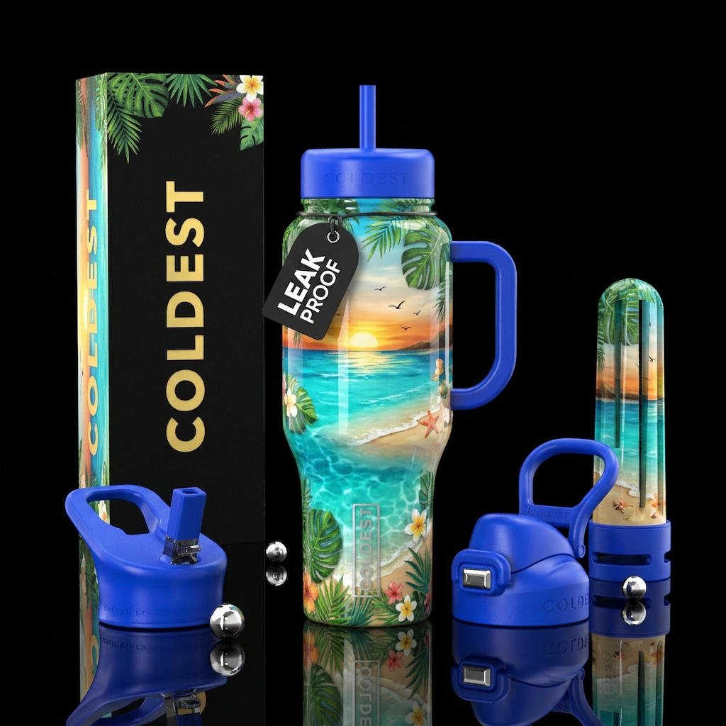 Summer fun water bottle design