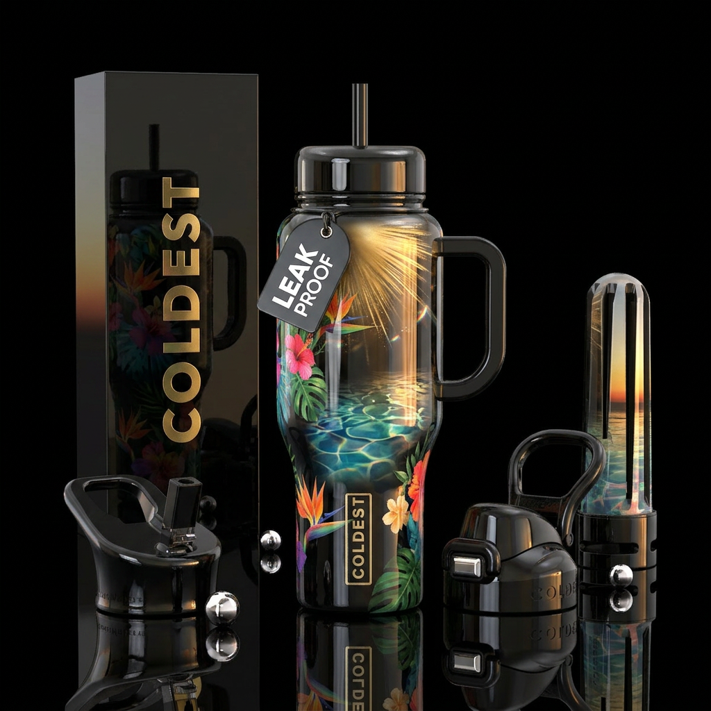 Summer night water bottle design