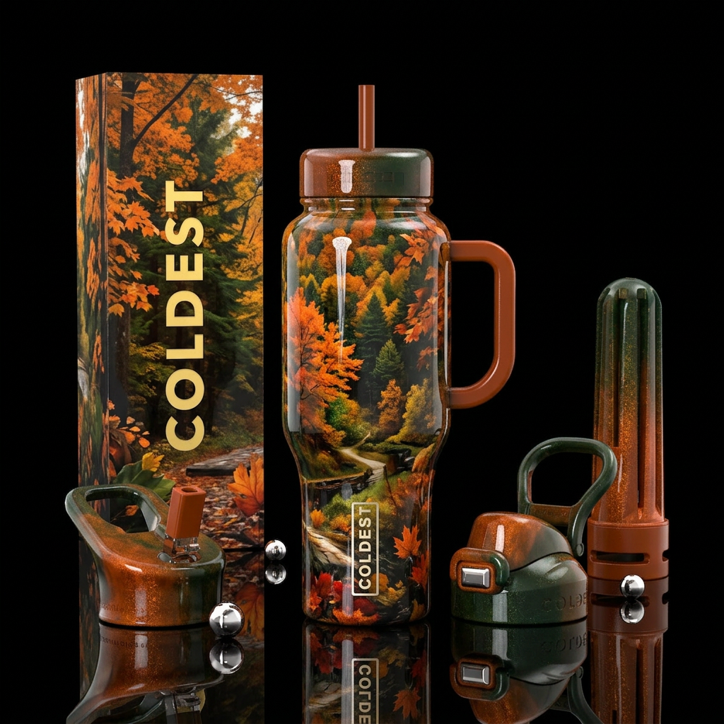 Beautiful fall water bottle design