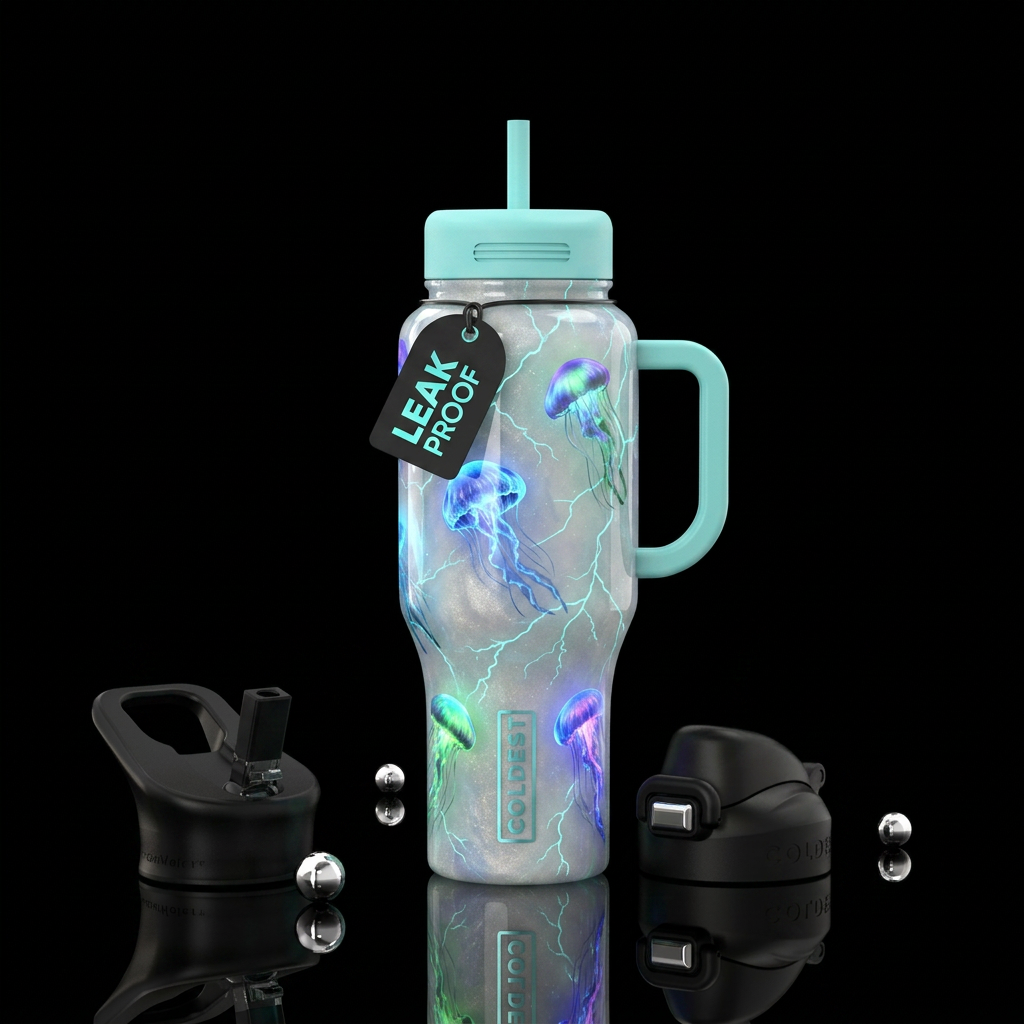 Glowy Jellyfish water bottle design